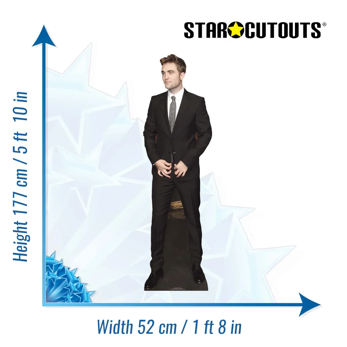 CS436 Robert Pattinson 'Black Suit' (English Actor) Lifesize Cardboard Cutout Standee Size