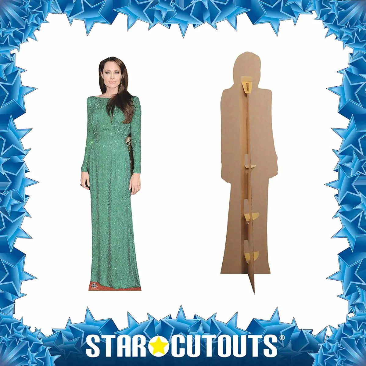 CS441 Angelina Jolie Green Dress American Actress Lifesize Cardboard Cutout Standee 2