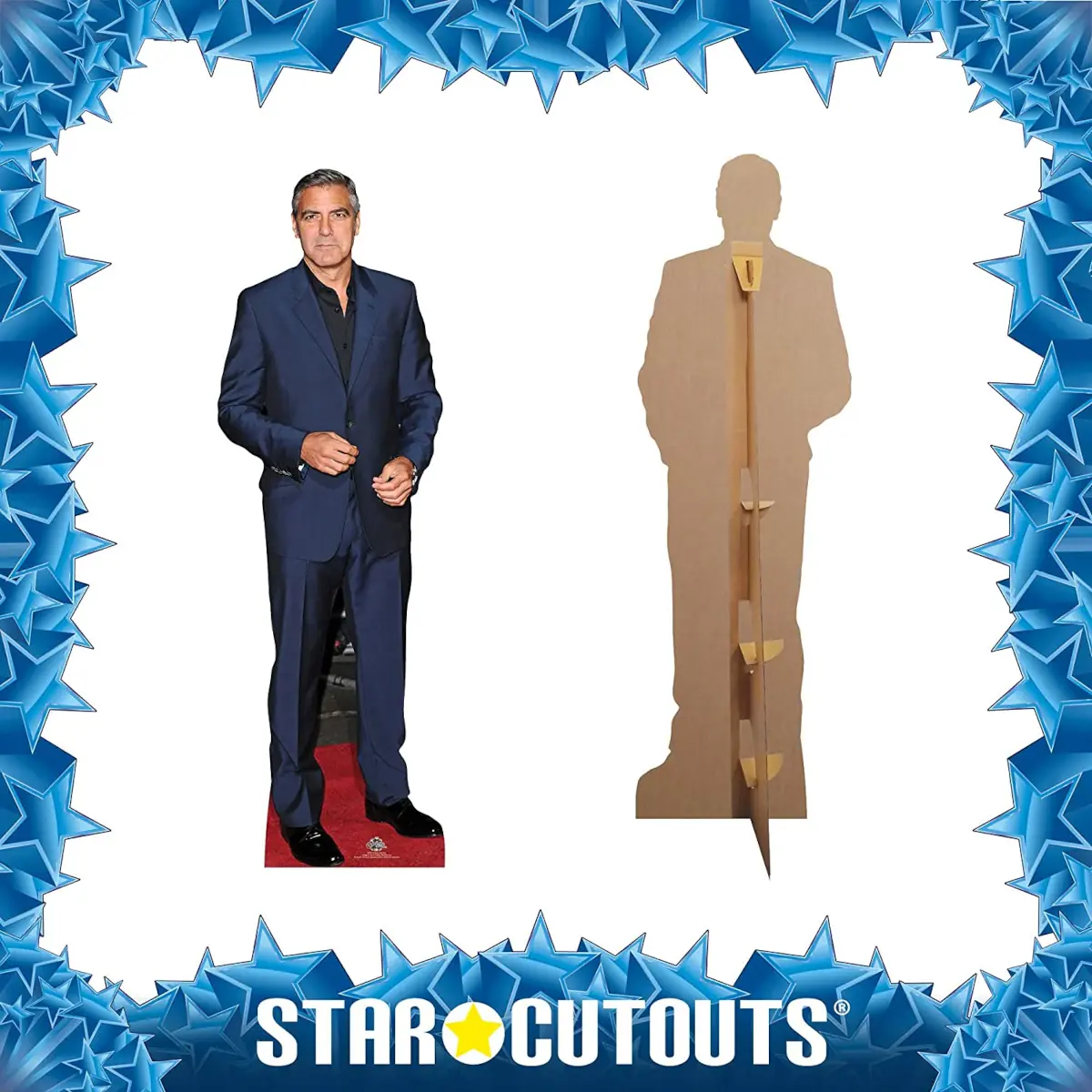 CS443 George Clooney Blue Suit American Actor Lifesize Cardboard Cutout Standee 2