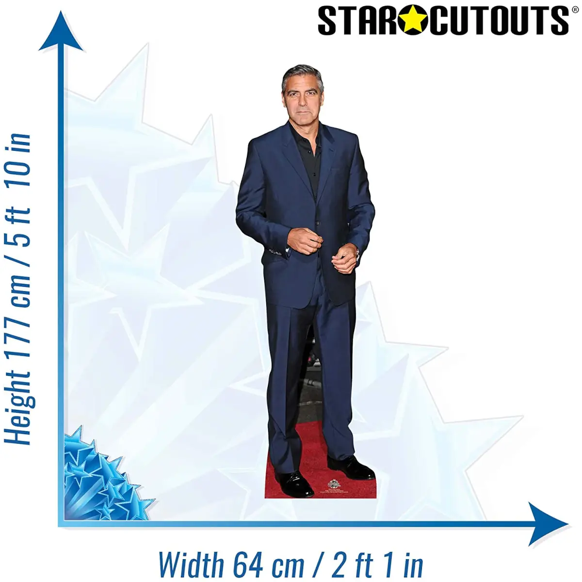 CS443 George Clooney Blue Suit American Actor Lifesize Cardboard Cutout Standee 3