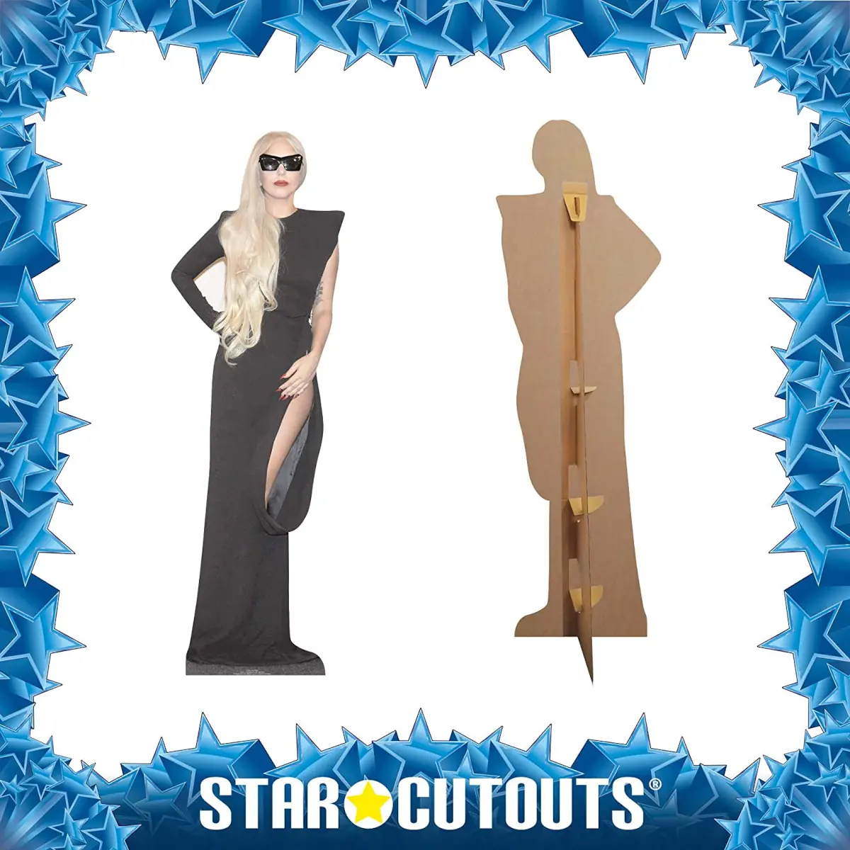 CS454 Lady Gaga Black Dress American Singe Songwriter Lifesize Cardboard Cutout Standee 2