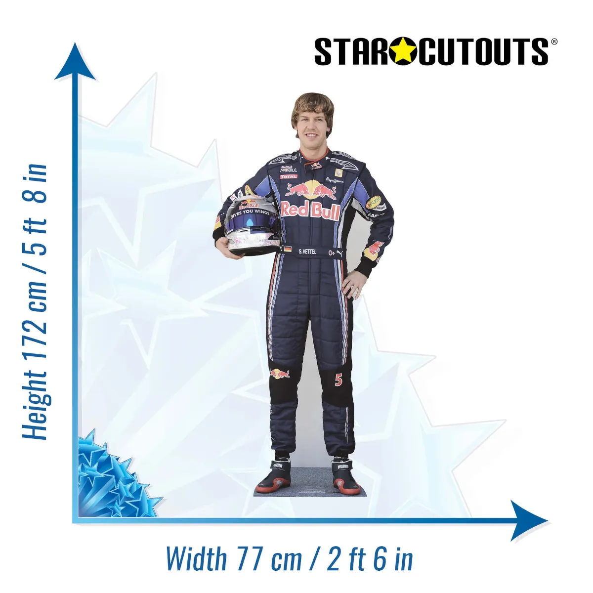 CS464 Sebastian Vettel (German Racing Driver) Lifesize Cardboard Cutout Standee Size
