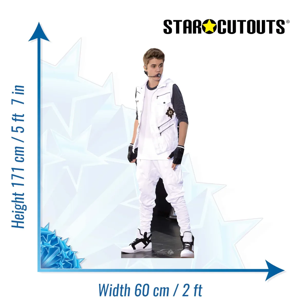 CS543 Justin Bieber 'White Tracksuit' (Canadian Singer) Lifesize Cardboard Cutout Standee Size