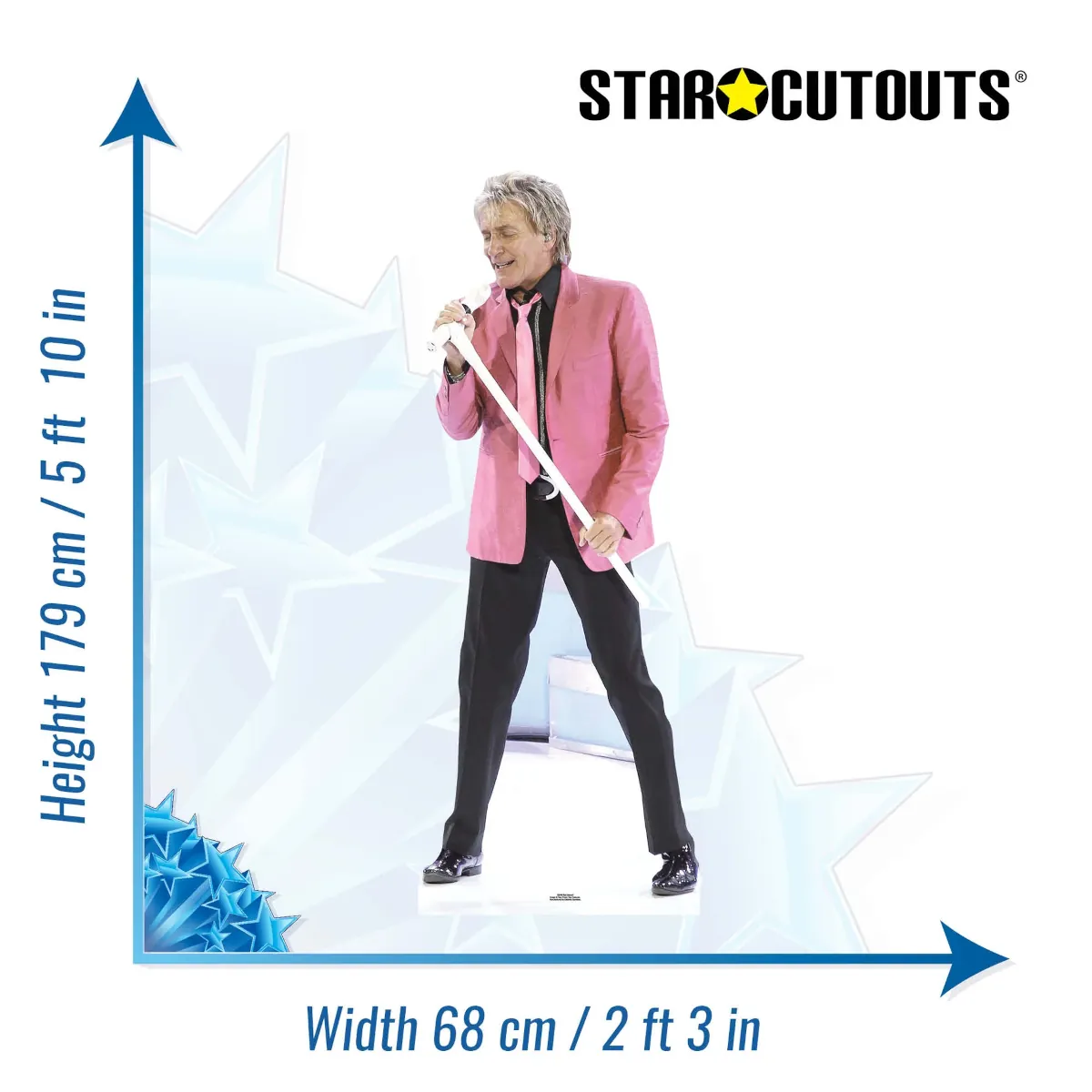 CS548 Sir Rod Stewart 'On Stage' (British Singer Songwriter) Lifesize Cardboard Cutout Standee Size