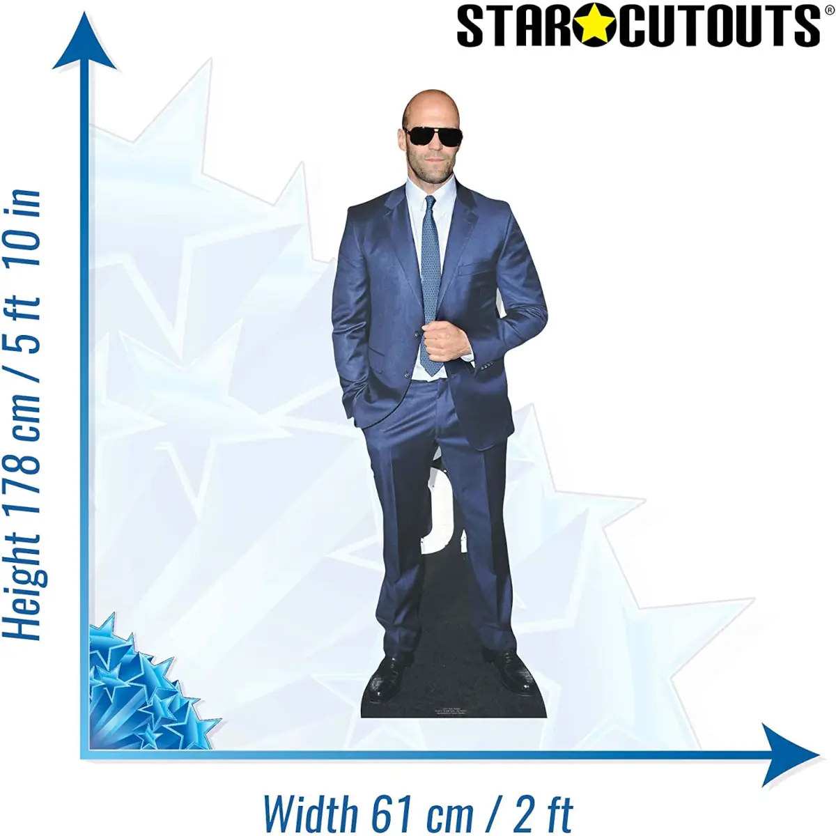 CS553 Jason Statham Blue Suit English Actor Lifesize Cardboard Cutout Standee 3