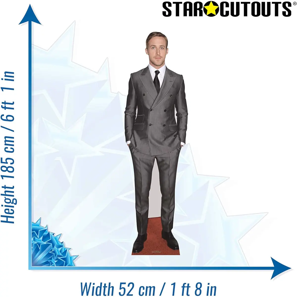 CS569 Ryan Gosling Grey Suit Canadian Actor Lifesize Cardboard Cutout Standee 2