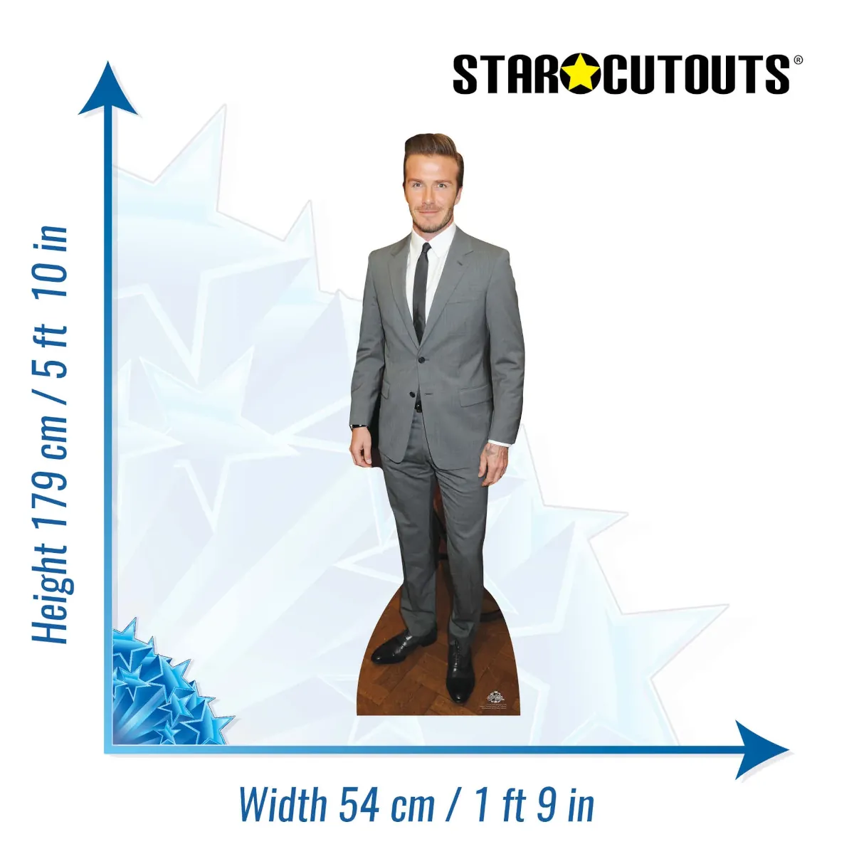 CS574 David Beckham 'Grey Suit' (Former Footballer) Lifesize Cardboard Cutout Standee Size