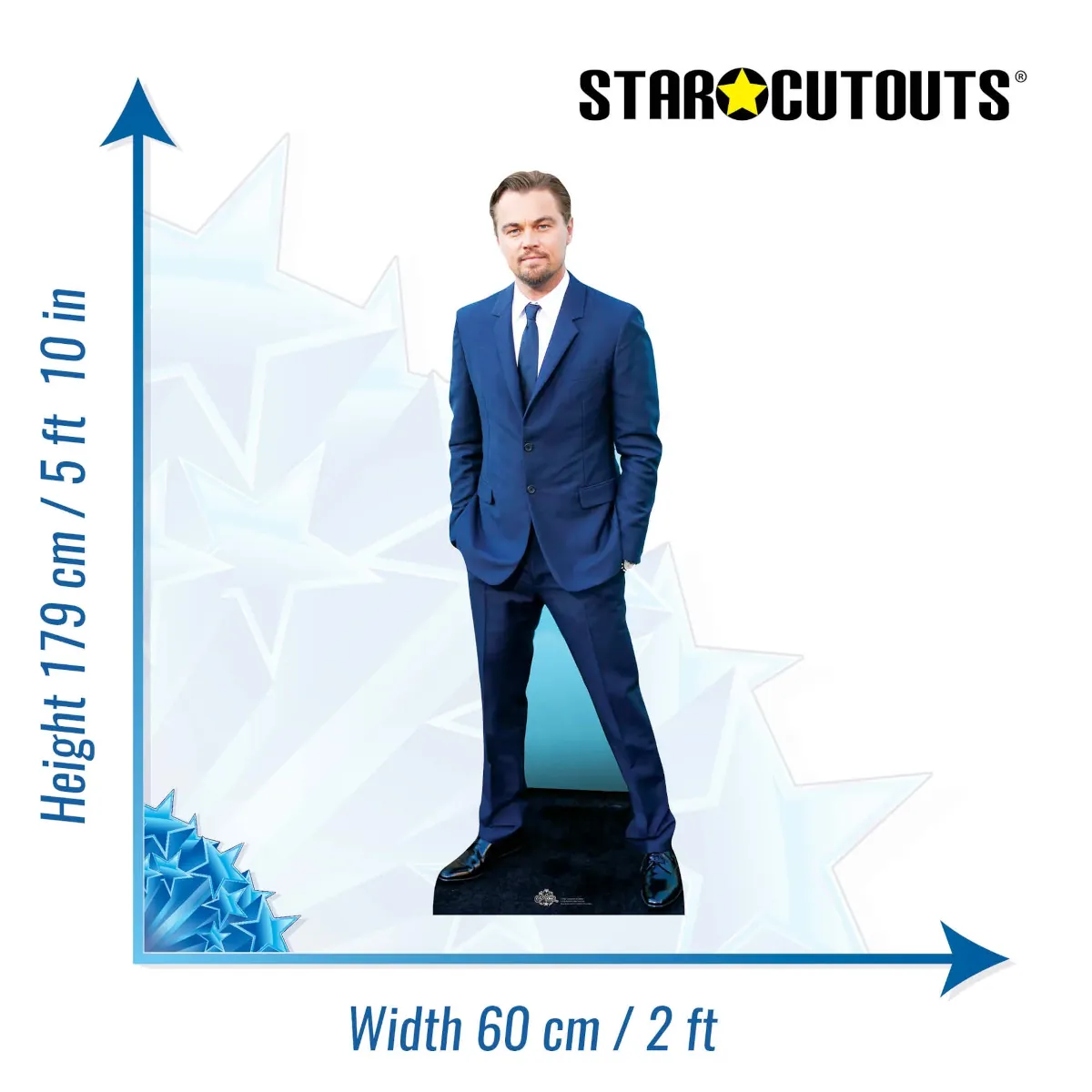 CS586 Leonardo DiCaprio 'Blue Suit' (American Actor) Lifesize Cardboard Cutout Standee Size