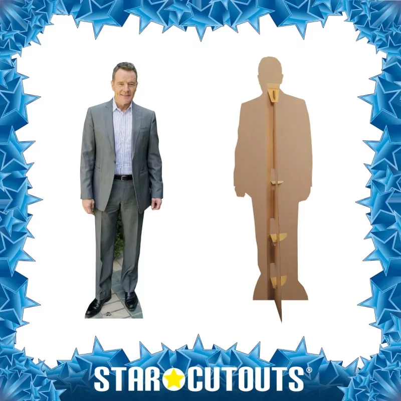 CS593 Bryan Cranston 'Grey Suit' (American Actor) Lifesize Cardboard Cutout Standee Frame