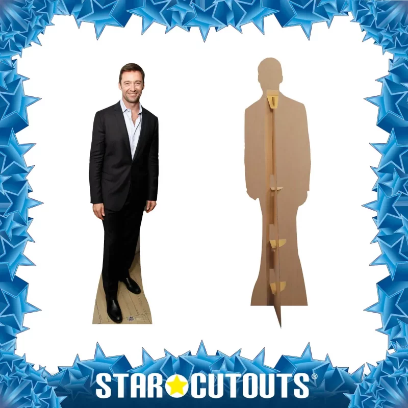 CS603 Hugh Jackman 'Black Suit' (Australian Actor) Lifesize Cardboard Cutout Standee Frame