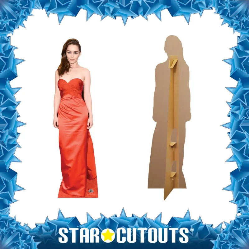 CS609 Emilia Clarke 'Red Dress' (British Actress) Lifesize Cardboard Cutout Standee Frame