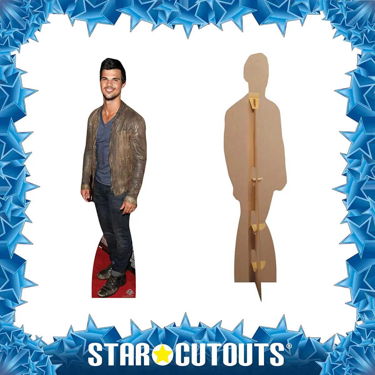 CS617 Taylor Lautner Leather Jacket American Actor Lifesize Cardboard Cutout Standee 2