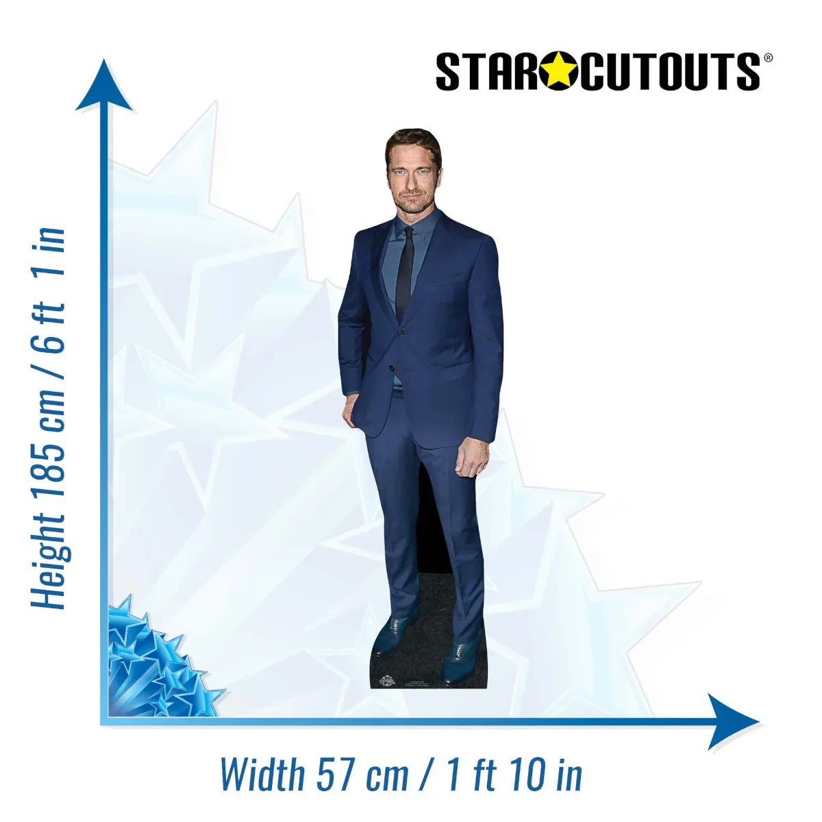 CS618 Gerard Butler 'Blue Suit' (Scottish Actor) Lifesize Cardboard Cutout Standee Size