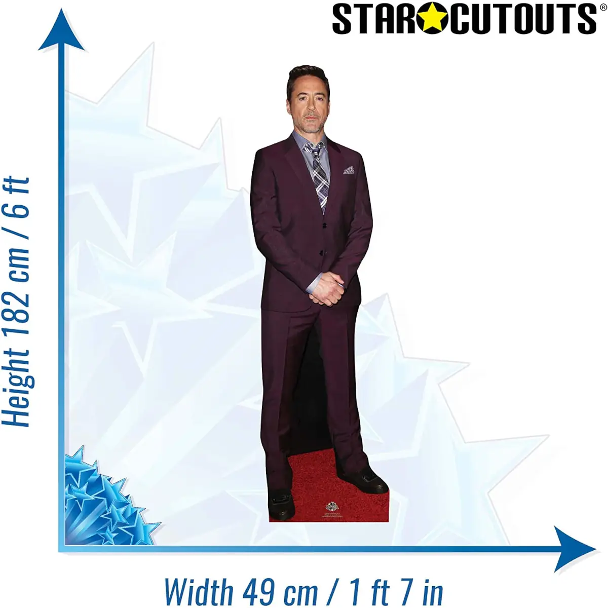 CS626 Robert Downey Jr Mauve Suit American Actor Lifesize Cardboard Cutout Standee 3