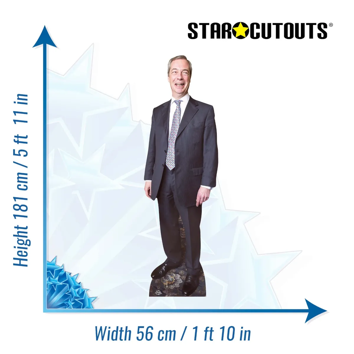 CS629 Nigel Farage (Former British Politician) Lifesize Cardboard Cutout Standee Size