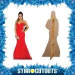 CS631 Ariana Grande 'Red Dress' (American Singer Songwriter) Lifesize Cardboard Cutout Standee Frame