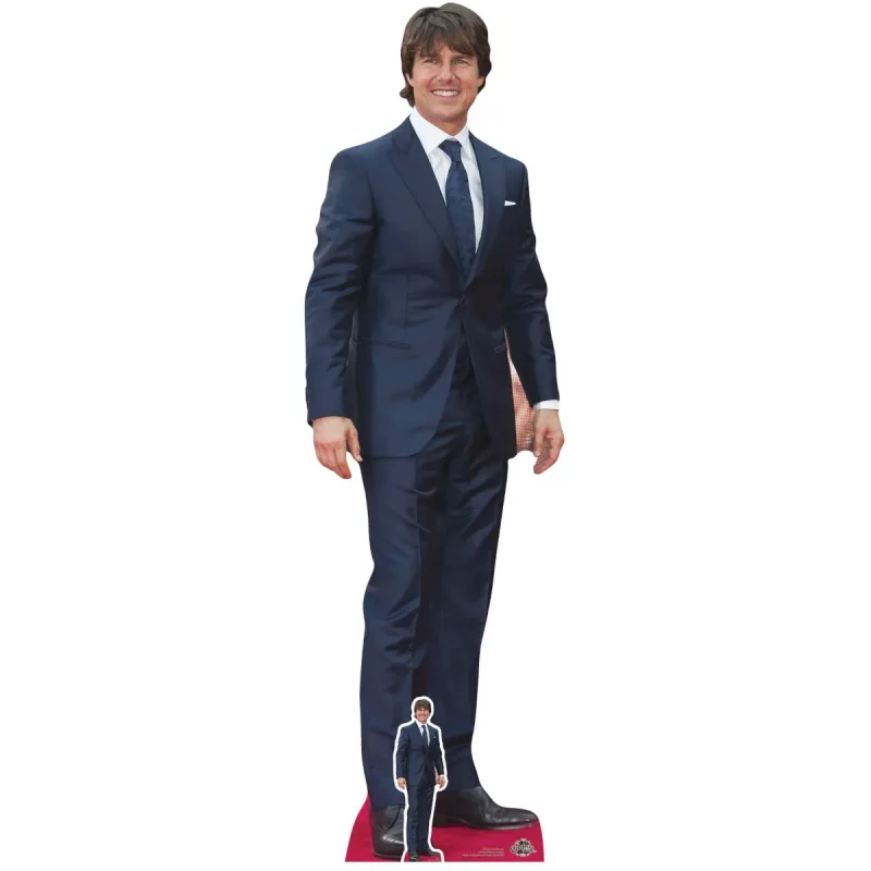 CS637 Tom Cruise 'Blue Suit' (American Actor) Lifesize + Mini Cardboard Cutout Standee Front