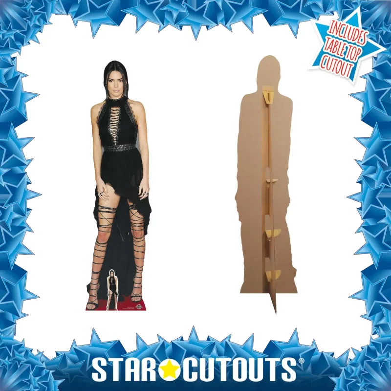 CS638 Kendall Jenner 'Black Dress' (American Model) Lifesize + Mini Cardboard Cutout Frame