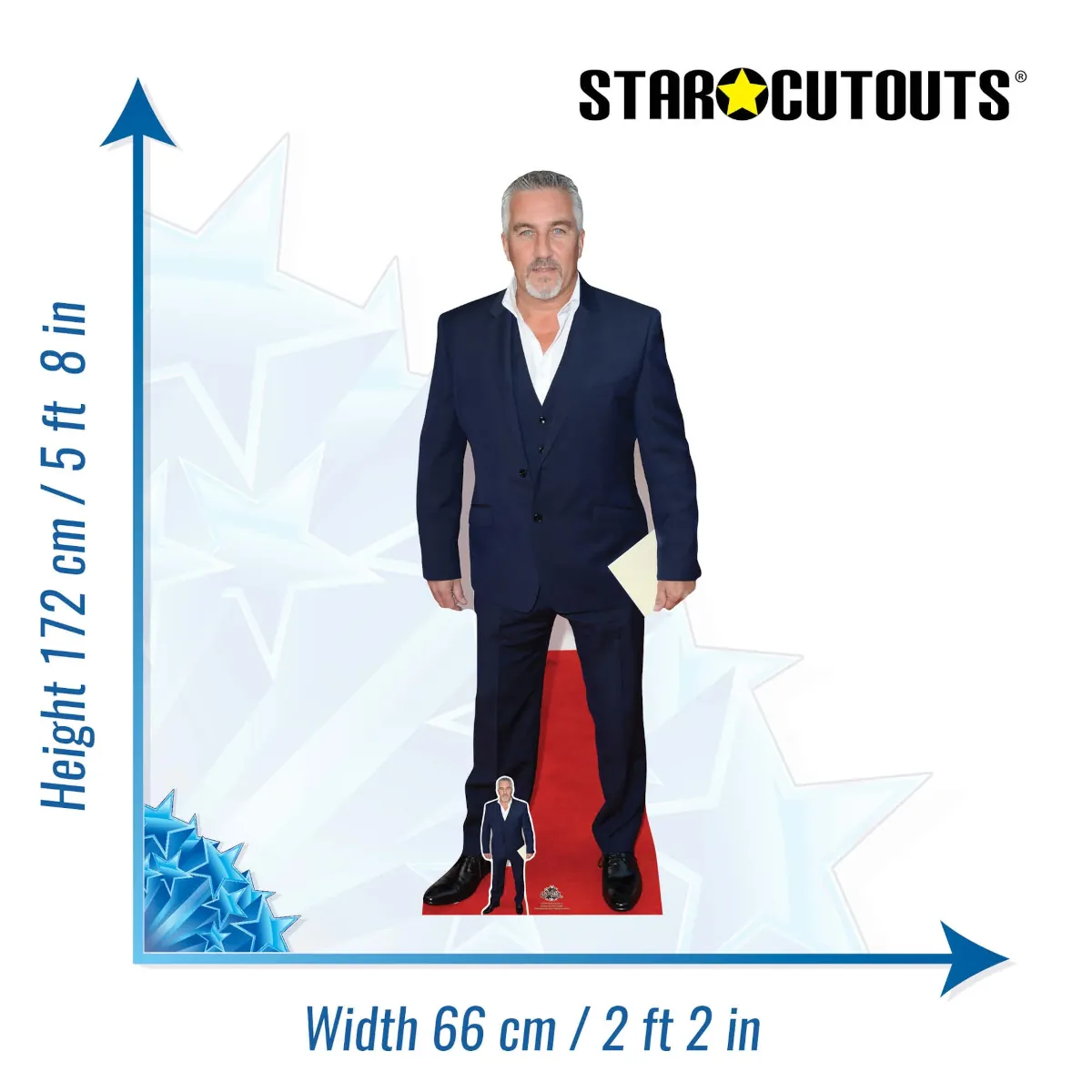 CS644 Paul Hollywood 'Blue Suit' (Celebrity Chef) Lifesize + Mini Cardboard Cutout Standee Size