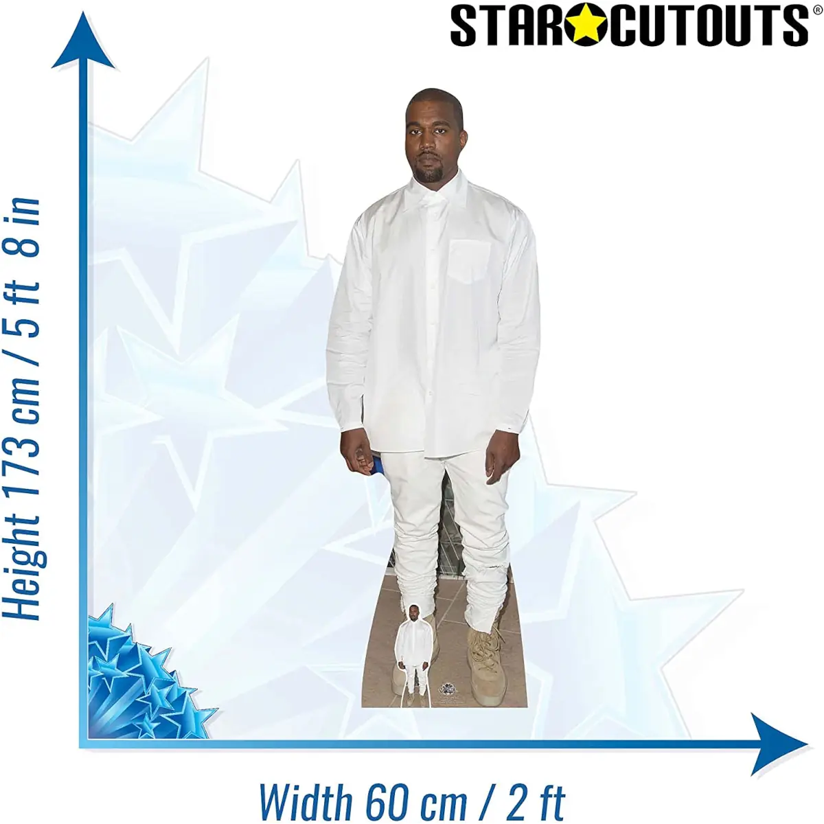 CS645 Kanye West White Outfit American Rapper Lifesize Mini Cardboard Cutout Standee 3