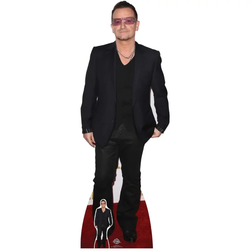 CS647 Bono 'Red Carpet' (Irish Singer Songwriter) Lifesize + Mini Cardboard Cutout Standee Front
