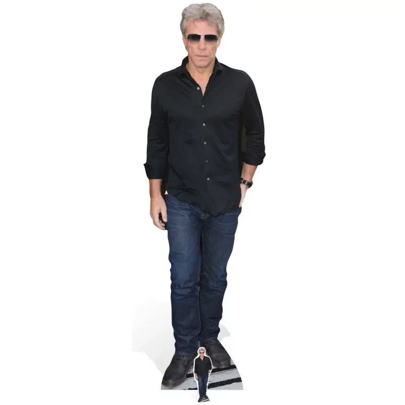 CS650 Jon Bon Jovi 'Shirt & Jeans' (American SingerSongwriter) Lifesize + Mini Cardboard Cutout Standee Front
