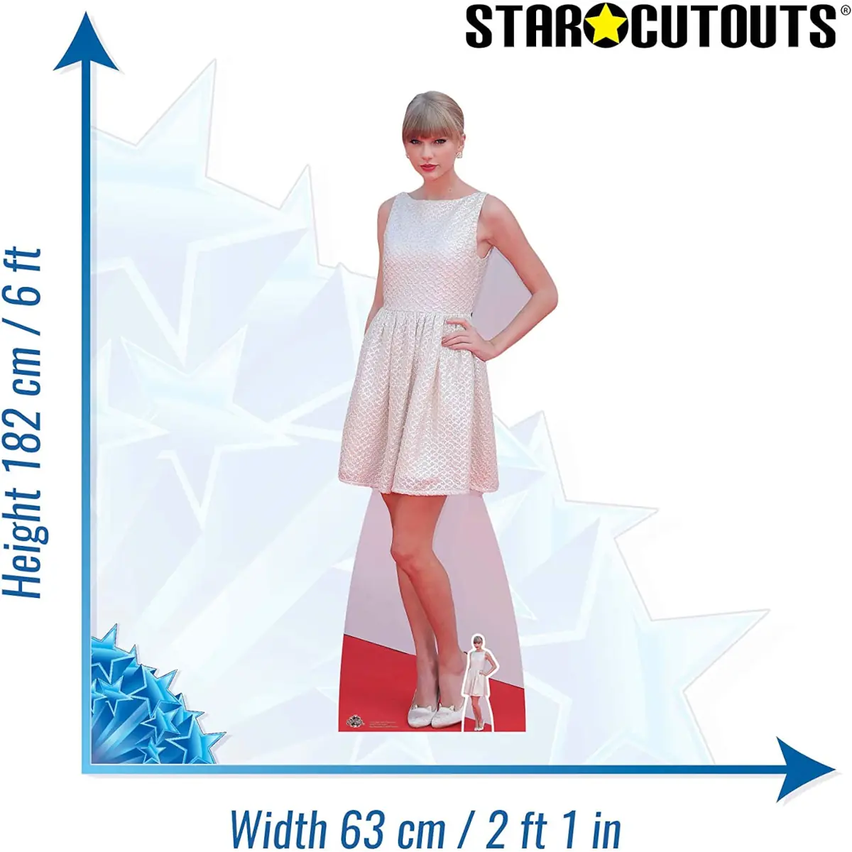 CS670 Taylor Swift White Dress American Singer Lifesize Mini Cardboard Cutout Standee 3