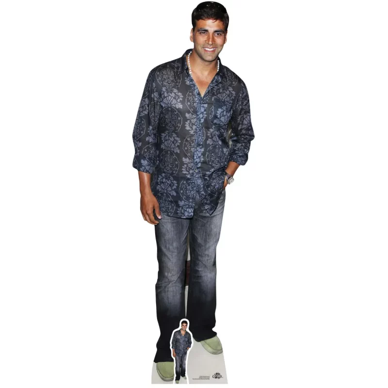 CS693 Akshay Kumar (IndianCanadian Actor) Lifesize + Mini Cardboard Cutout Standee Front