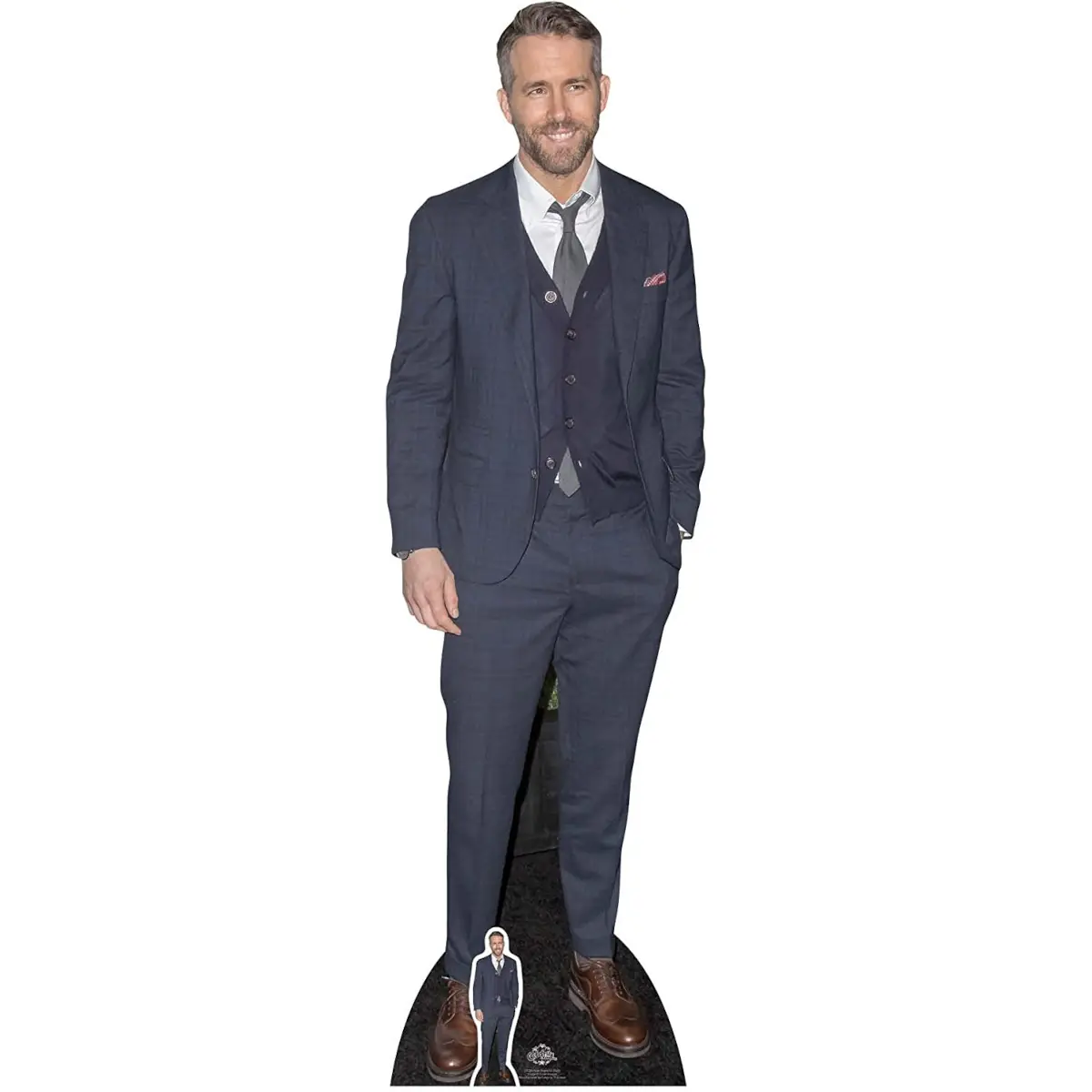 CS704 Ryan Reynolds Smart Suit Canadian American Actor Lifesize Mini Cardboard Cutout