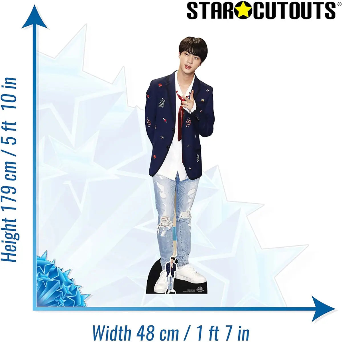 CS748 Jin Blue Blazer BTS Bangtan Boys Lifesize Mini Cardboard Cutout Standee 2