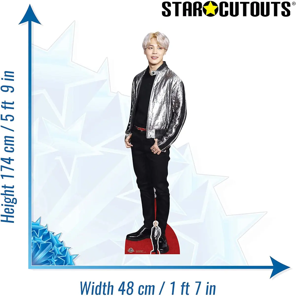 CS751 Jimin Silver Jacket BTS Bangtan Boys Lifesize Mini Cardboard Cutout Standee 2