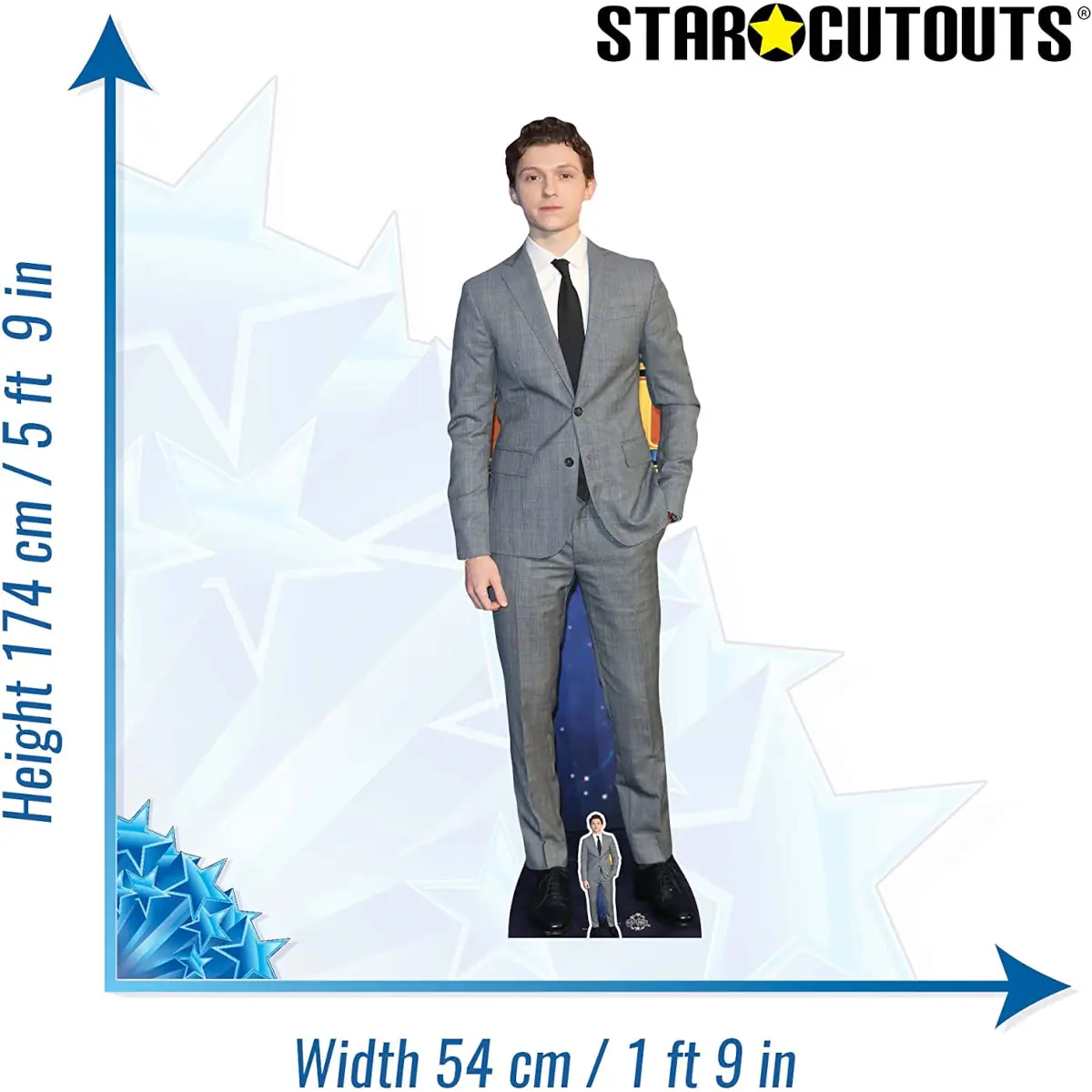 CS756 Tom Holland Grey Suit English Actor Lifesize Mini Cardboard Cutout Standee 2