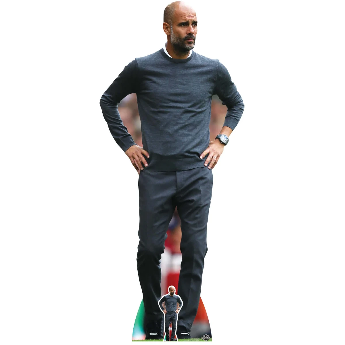 CS792 Pep Guardiola (Spanish Football Manager) Lifesize + Mini Cardboard Cutout Standee Front