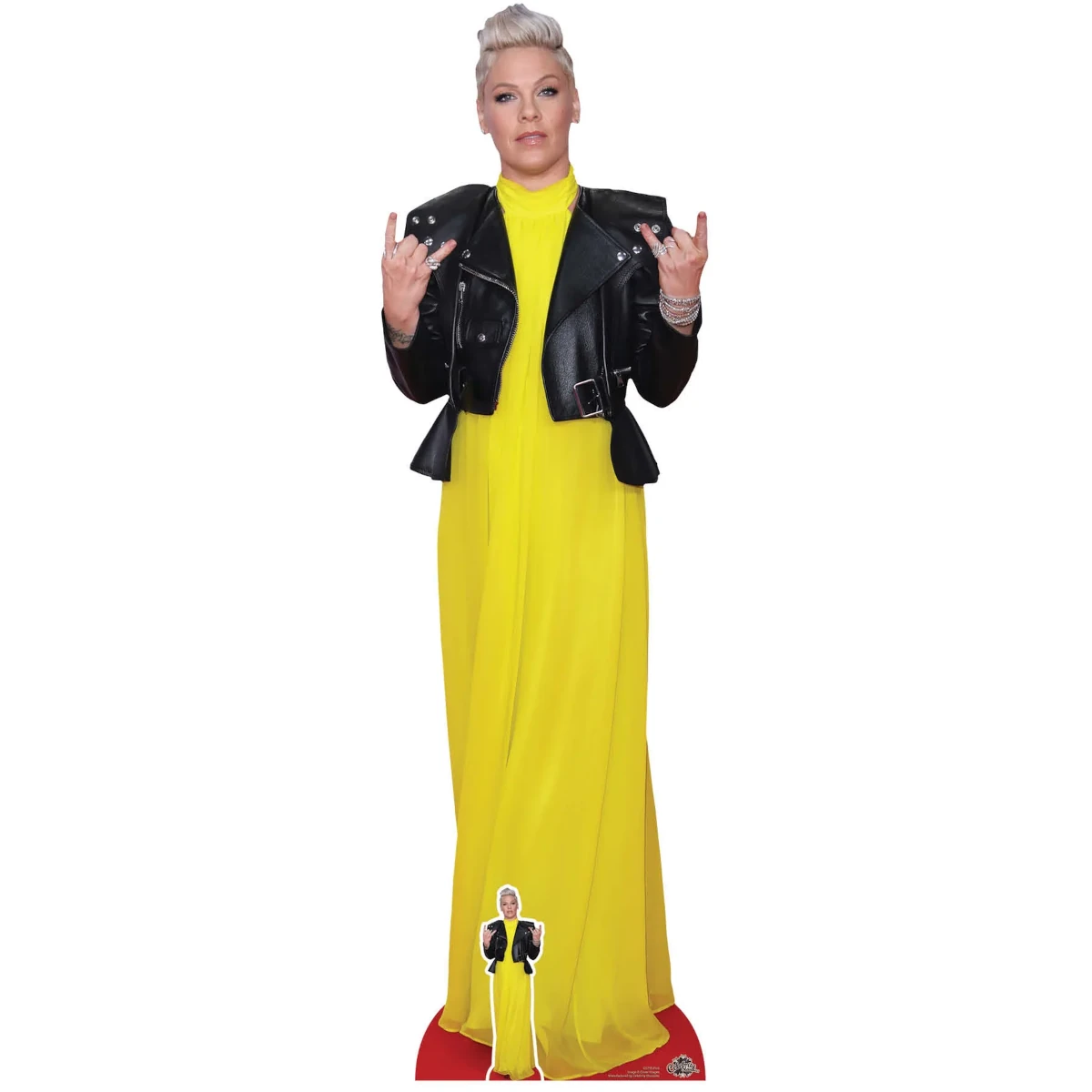 CS795 Pink 'Yellow Dress' (American SingerSongwriter) Lifesize + Mini Cardboard Cutout Standee Front