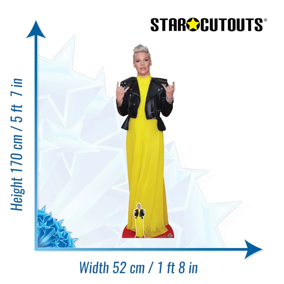 CS795 Pink 'Yellow Dress' (American SingerSongwriter) Lifesize + Mini Cardboard Cutout Standee Size