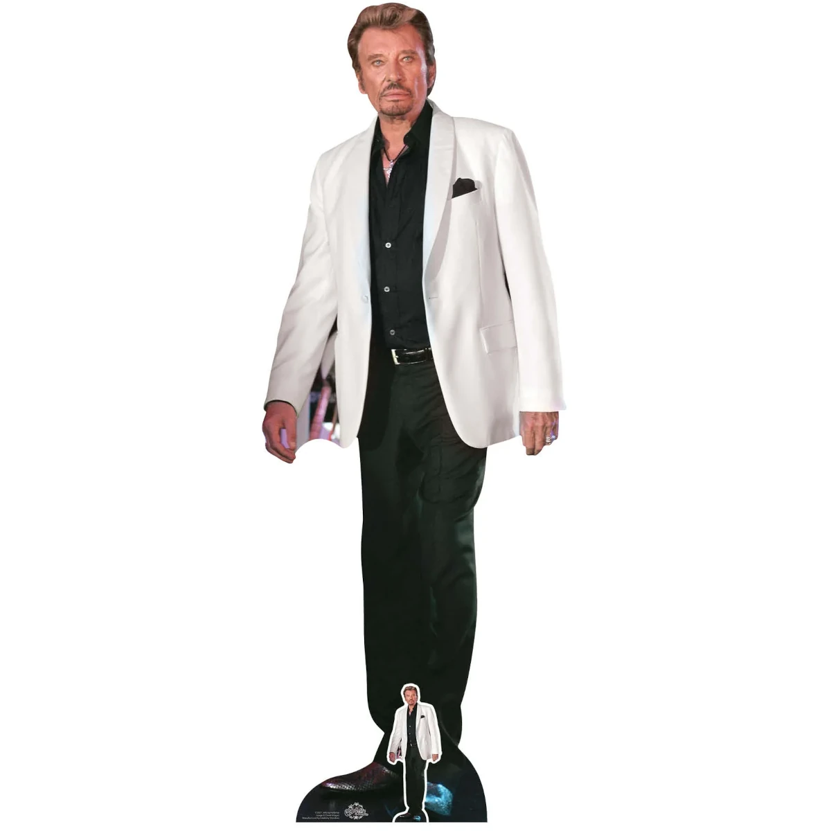 CS807 Johnny Hallyday (French Singer) Lifesize + Mini Cardboard Cutout Standee Front