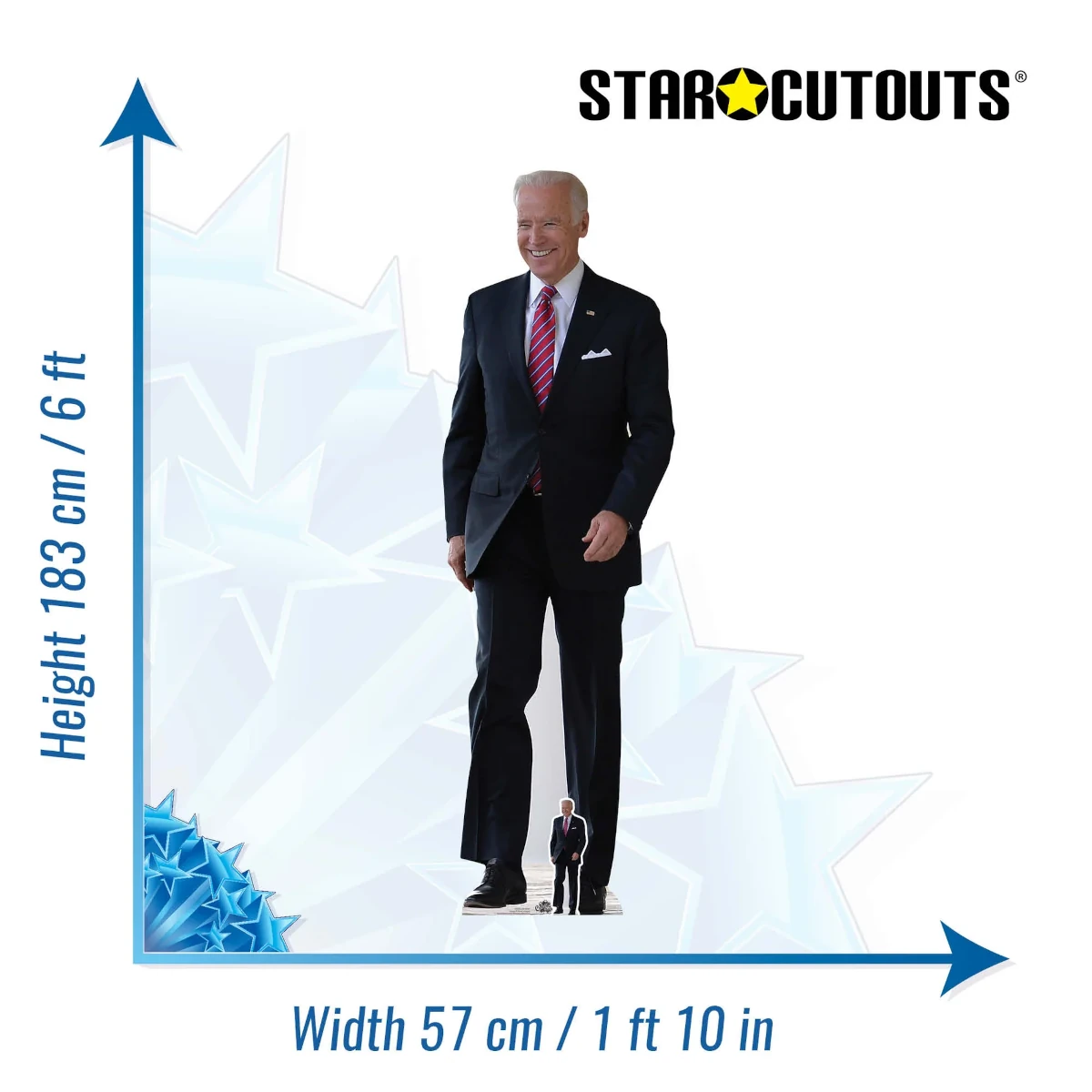 CS835 Joe Biden 'Walking' (U.S. President) Lifesize + Mini Cardboard Cutout Standee Size