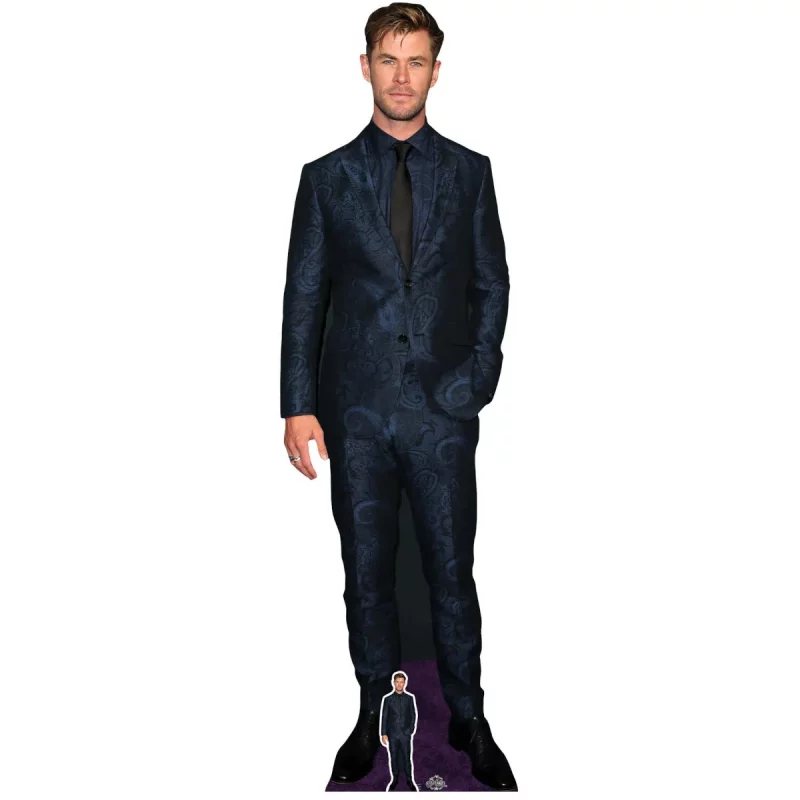 CS845 Chris Hemsworth 'Blue Suit' (Australian Actor) Lifesize + Mini Cardboard Cutout Standee Front