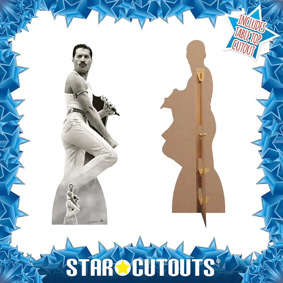 CS850 Freddie Mercury Live Aid 1985 British Singer Lifesize Mini Cardboard Cutout 3