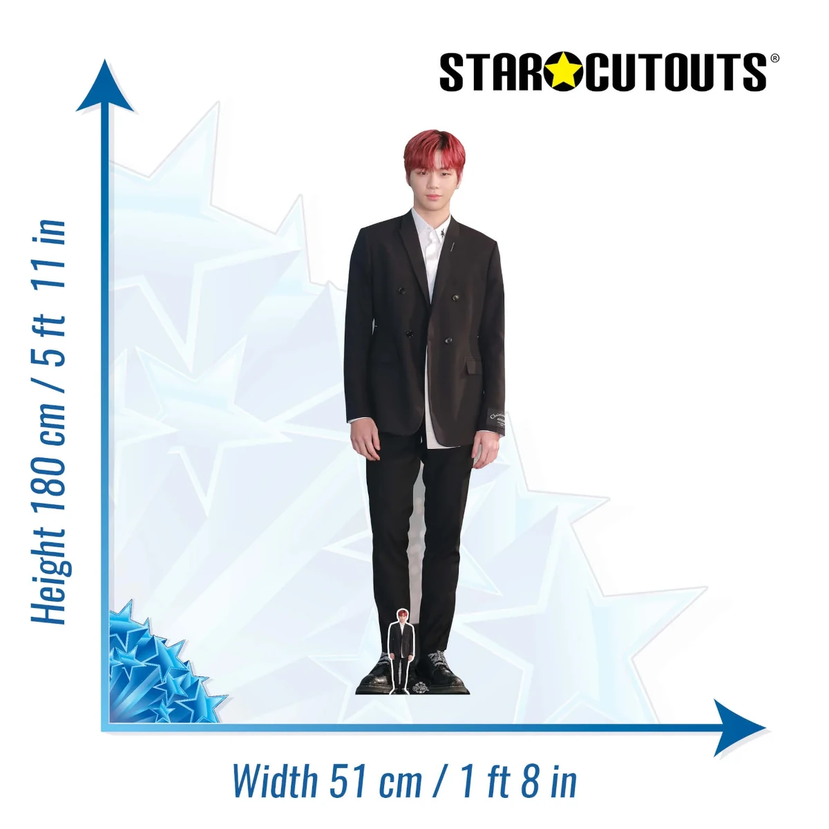 CS856 Kang Daniel 'Red Hair' (South Korean Singer) Lifesize + Mini Cardboard Cutout Standee Size