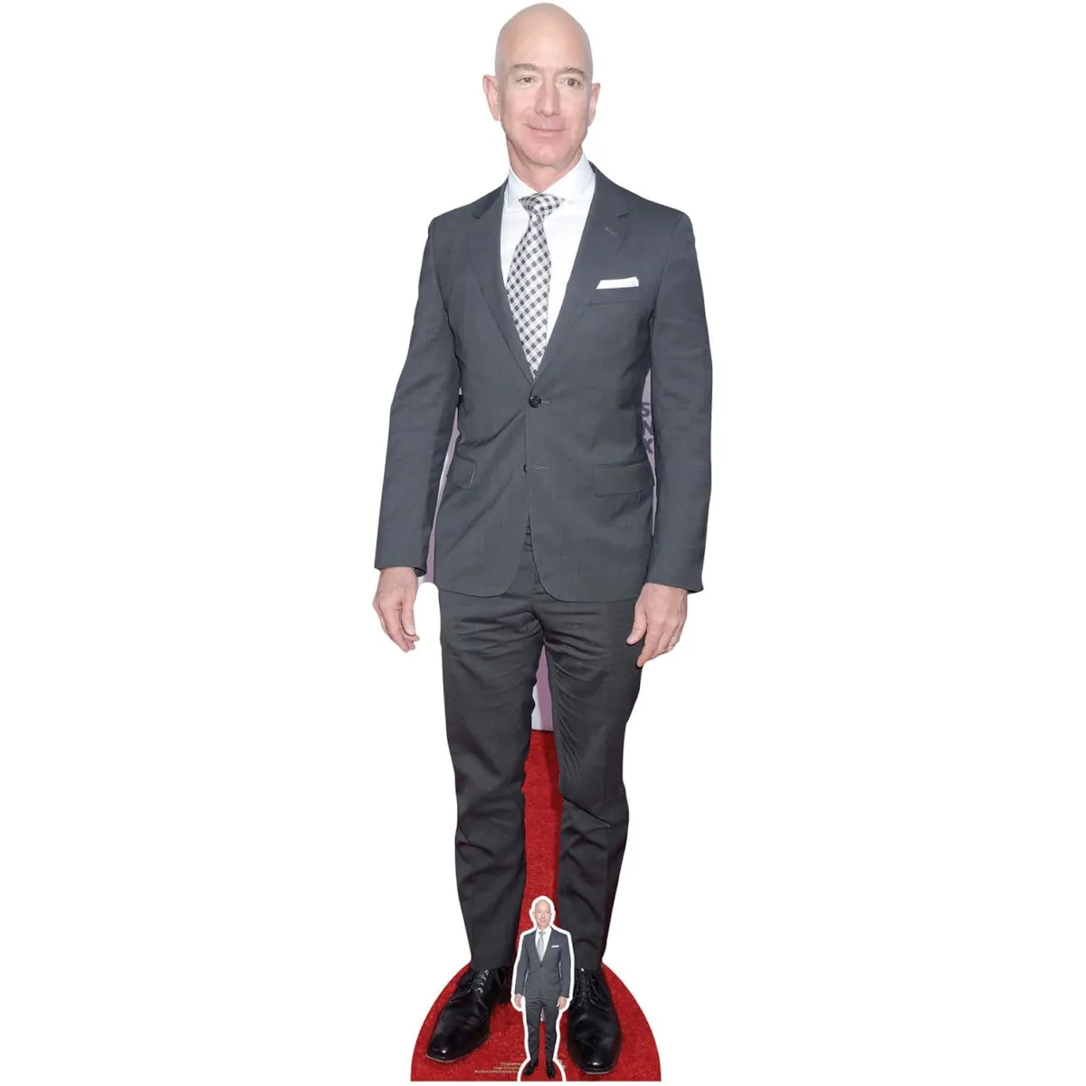 CS864 Jeff Bezos (Executive Chairman of Amazon) Lifesize + Mini Cardboard Cutout Standee Front