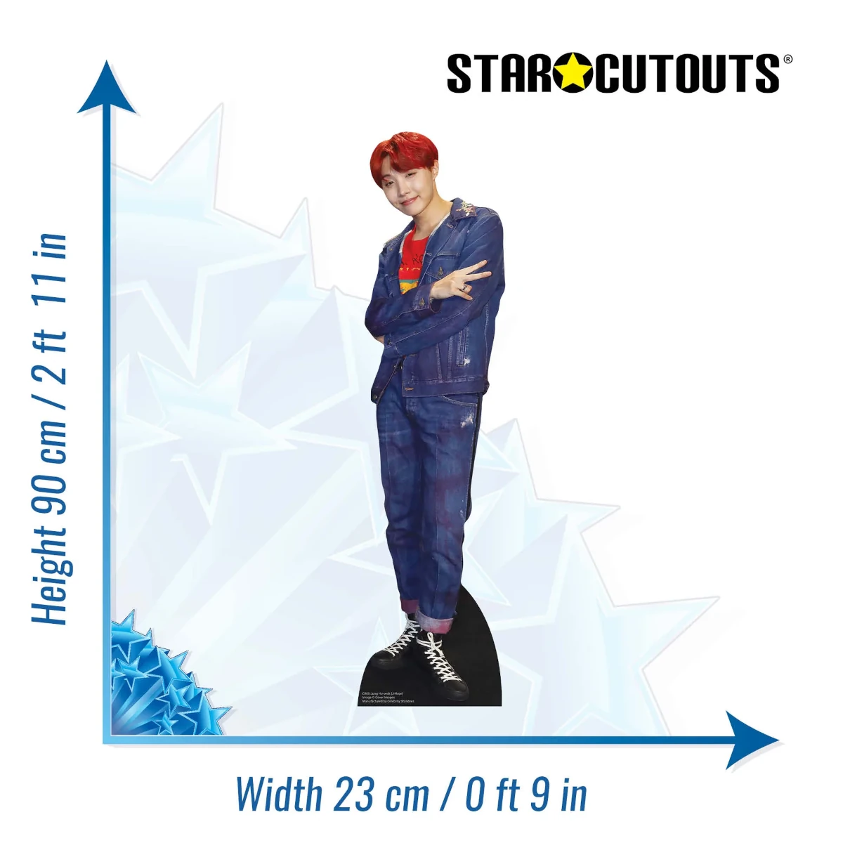 CS906 J-Hope 'Denim' (BTS Bangtan Boys) Mini Cardboard Cutout Standee Size