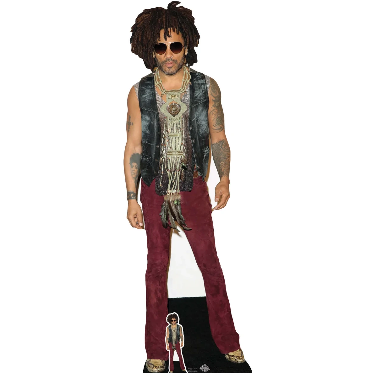 CS908 Lenny Kravitz 'Red Jeans' (American SingerSongwriter) Lifesize + Mini Cardboard Cutout Standee Front