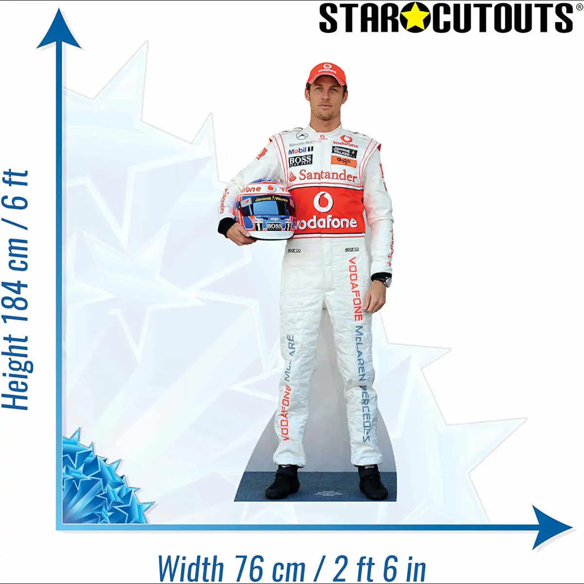 CS429 Jenson Button F1 Racing Driver Lifesize Cardboard Cutout Standee 2