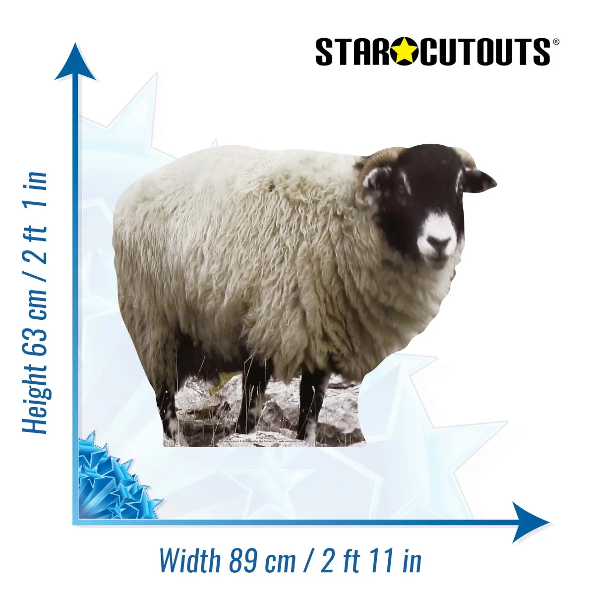 SC064 Farmyard Sheep Medium Cardboard Cutout Standee Size