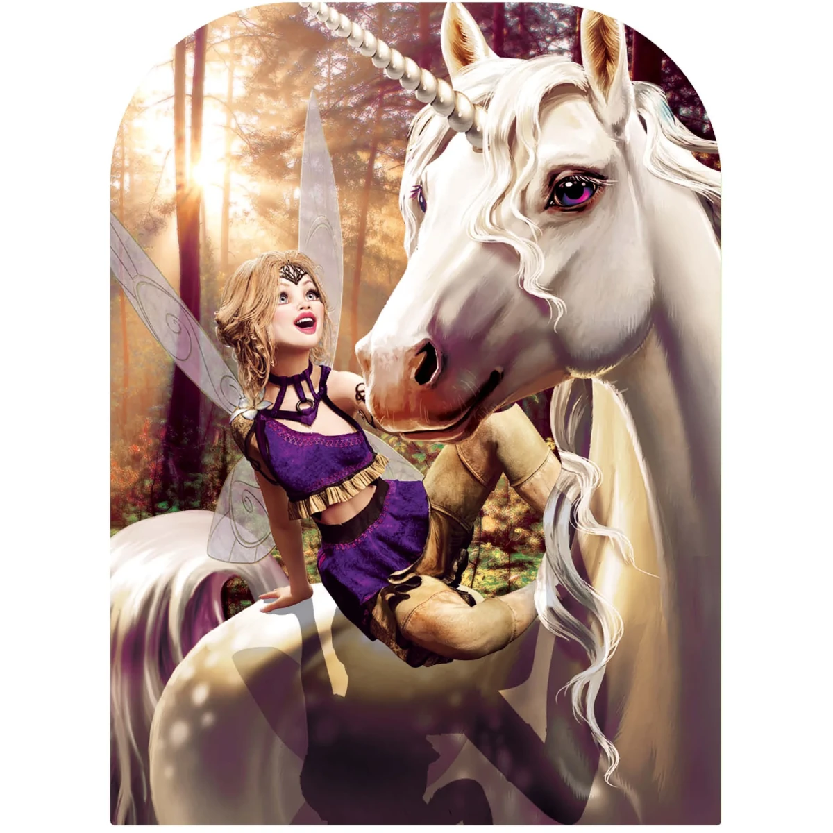 SC1081 Unicorn & Fairy Fantasy Land Child Size Stand-In Cardboard Cutout Standee Front