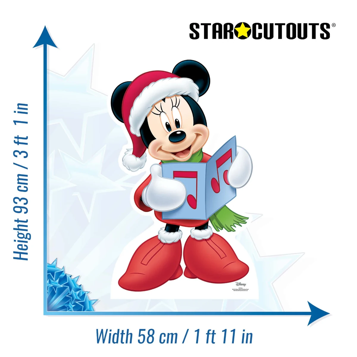 SC1273 Minnie Mouse ‘Christmas Carol’ (Disney) Official Mini Cardboard Cutout Standee Size