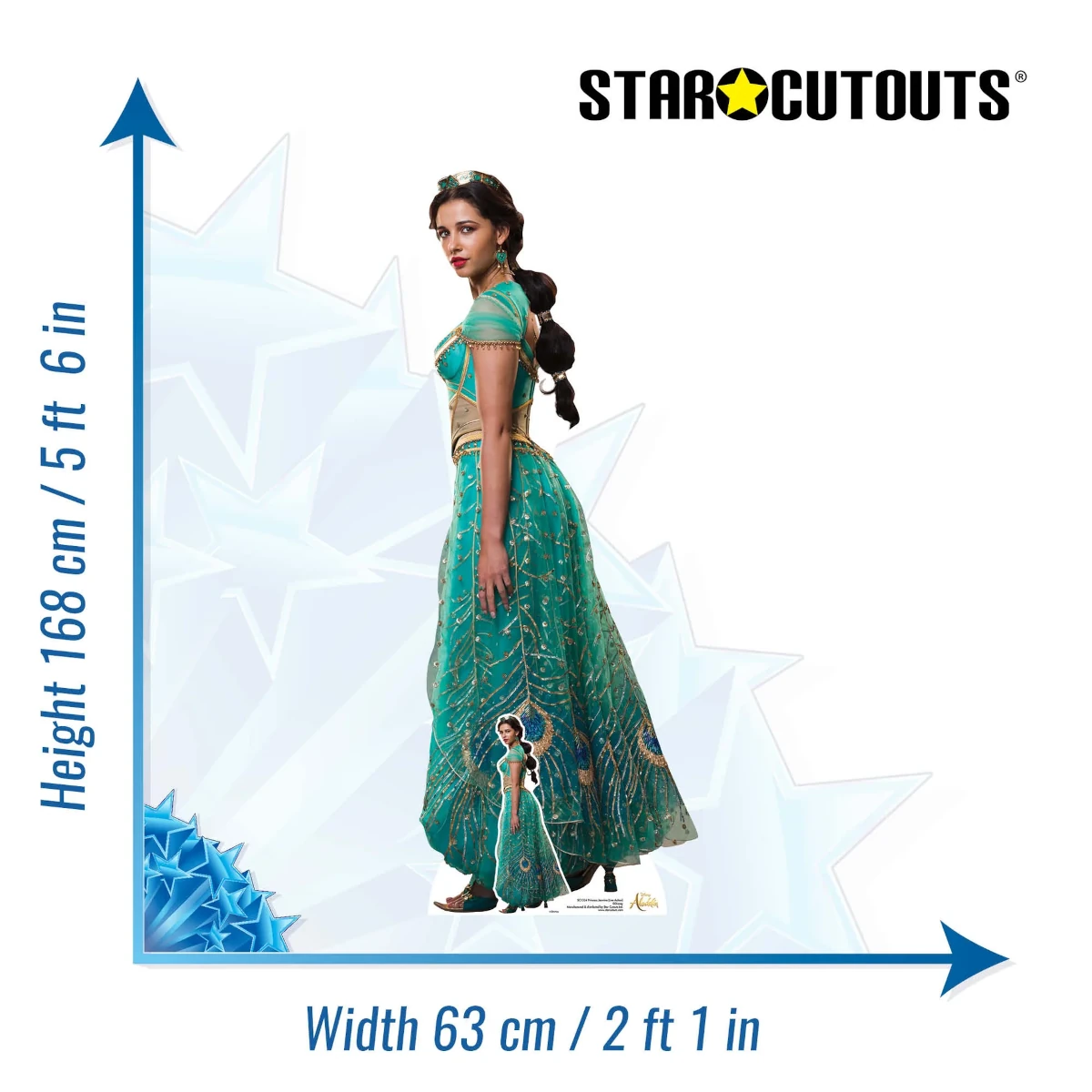 SC1334 Princess Jasmine (Disney Aladdin Live Action) Official Lifesize + Mini Cardboard Cutout Standee Size