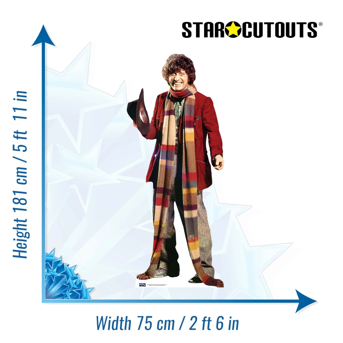 SC406 The Fourth Doctor 'Tom Baker' (Doctor Who) Official Lifesize Cardboard Cutout Standee Size
