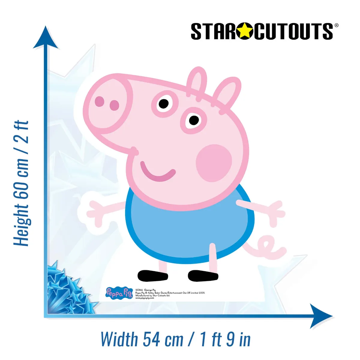 SC544 George Pig (Peppa Pig) Official Mini Cardboard Cutout Standee Size